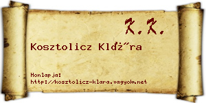 Kosztolicz Klára névjegykártya